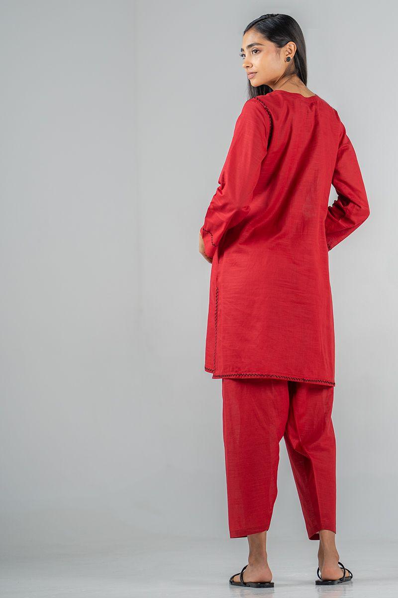 Ego - Zigzag 2 piece - Red - Cotton