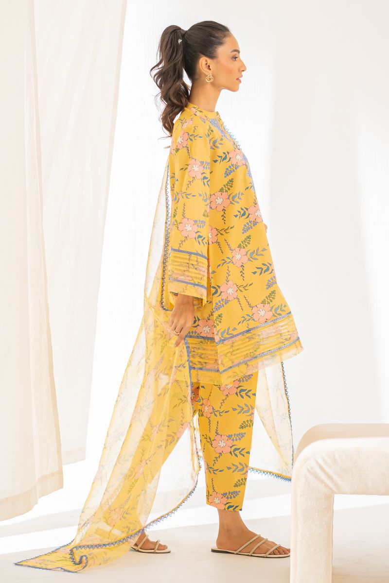 Ego - Gold 3 piece - Yellow - Embroidery-Digital Print - Cambric