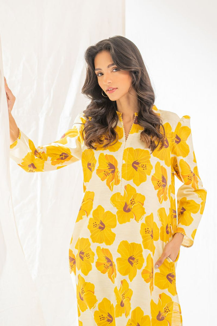 Ego - Glam 2 piece - Yellow - Digital Print - Slub Cambric