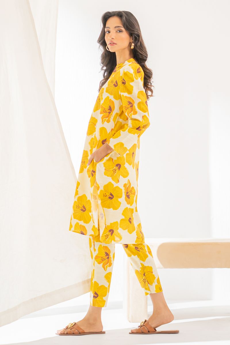 Ego - Glam 2 piece - Yellow - Digital Print - Slub Cambric