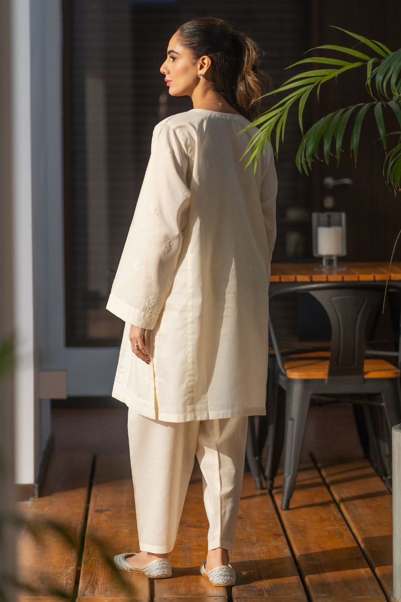 Ego - Lucknow 2 piece - Cotton - White