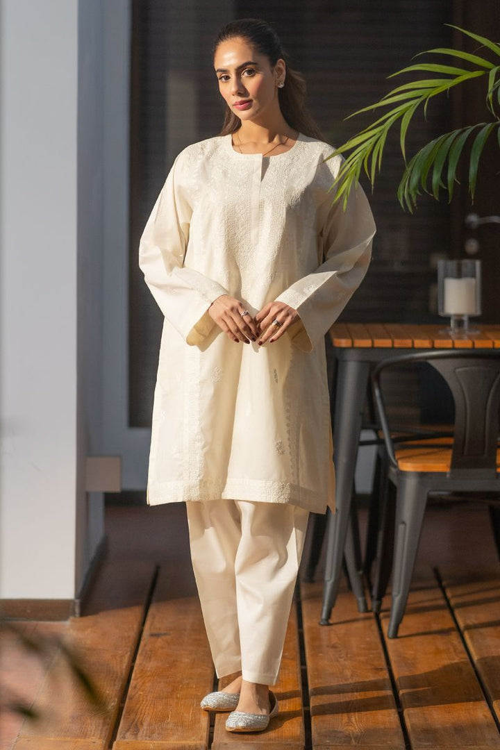 Ego - Lucknow 2 piece - Cotton - White