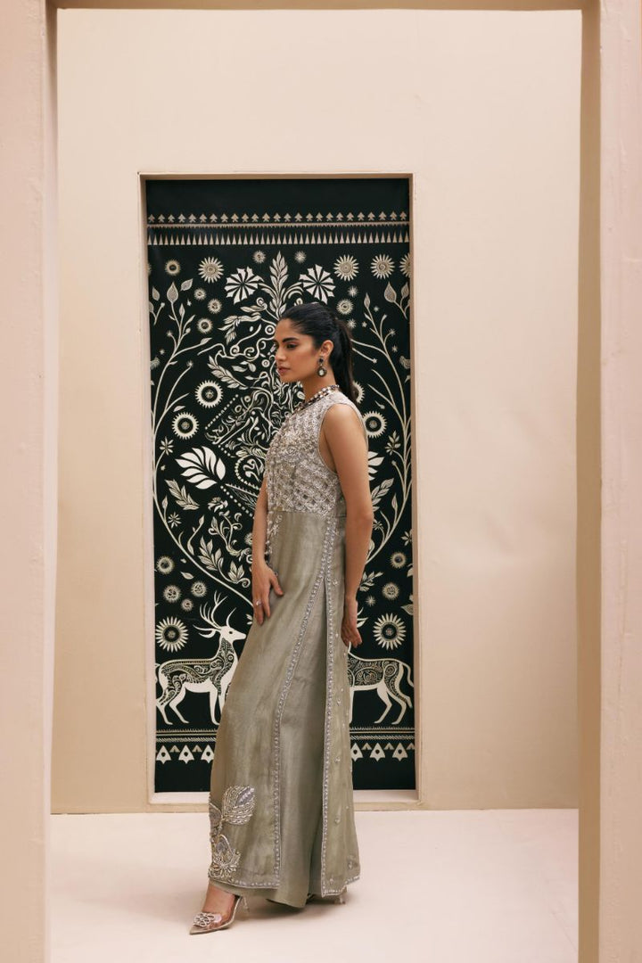 Shehrnaz - SHK-1396 - Silver Grey - Silk - 2 Piece