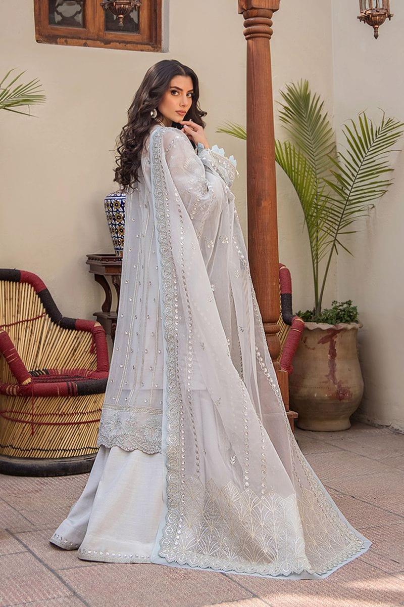 Fozia Khalid - ELORA - Grey - Embroidered - Organza - 4 Piece - Studio by TCS