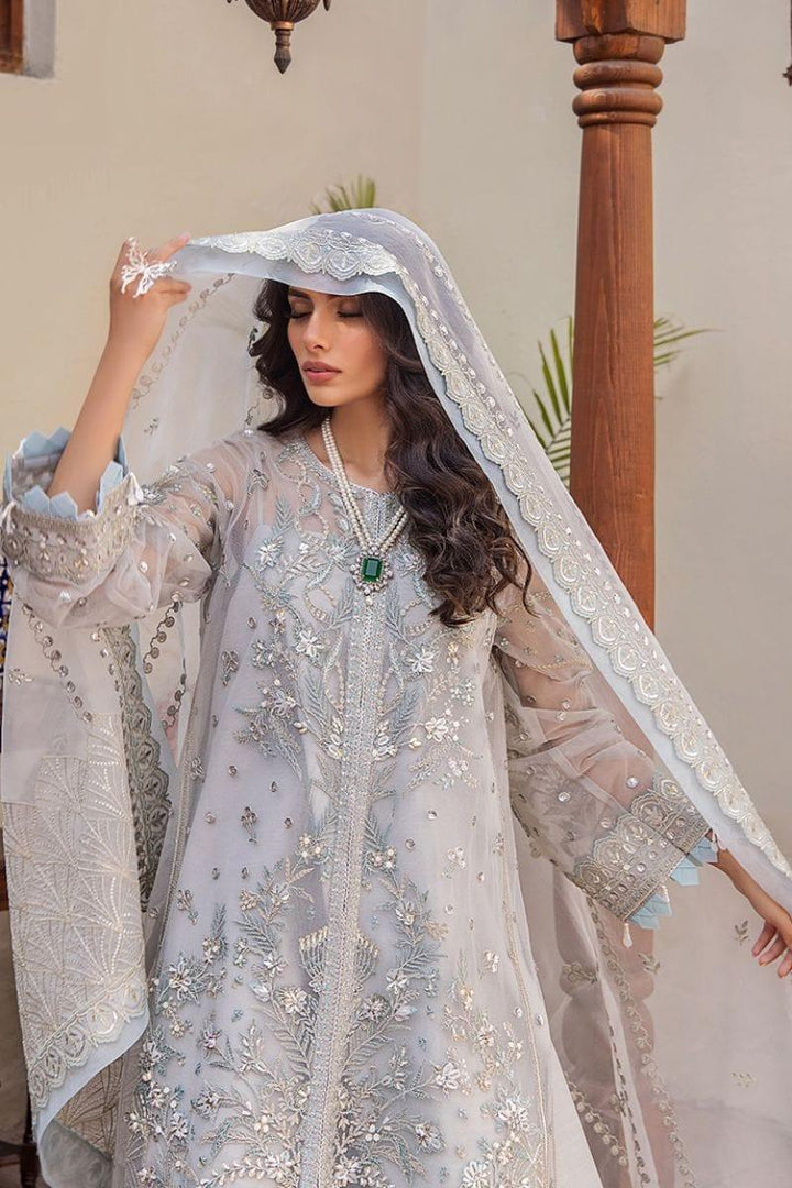 Fozia Khalid - ELORA - Grey - Embroidered - Organza - 4 Piece - Studio by TCS