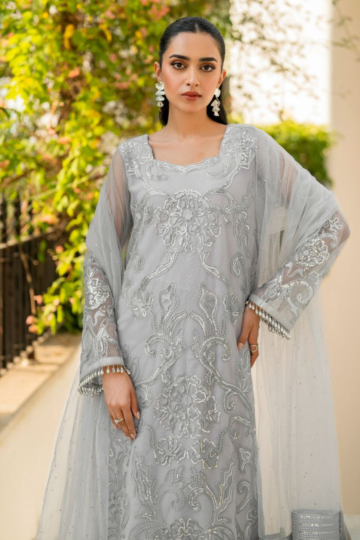 Natasha Kamal - Ellie - grey sequins - Net lined with crepe de chin - 3 Piece