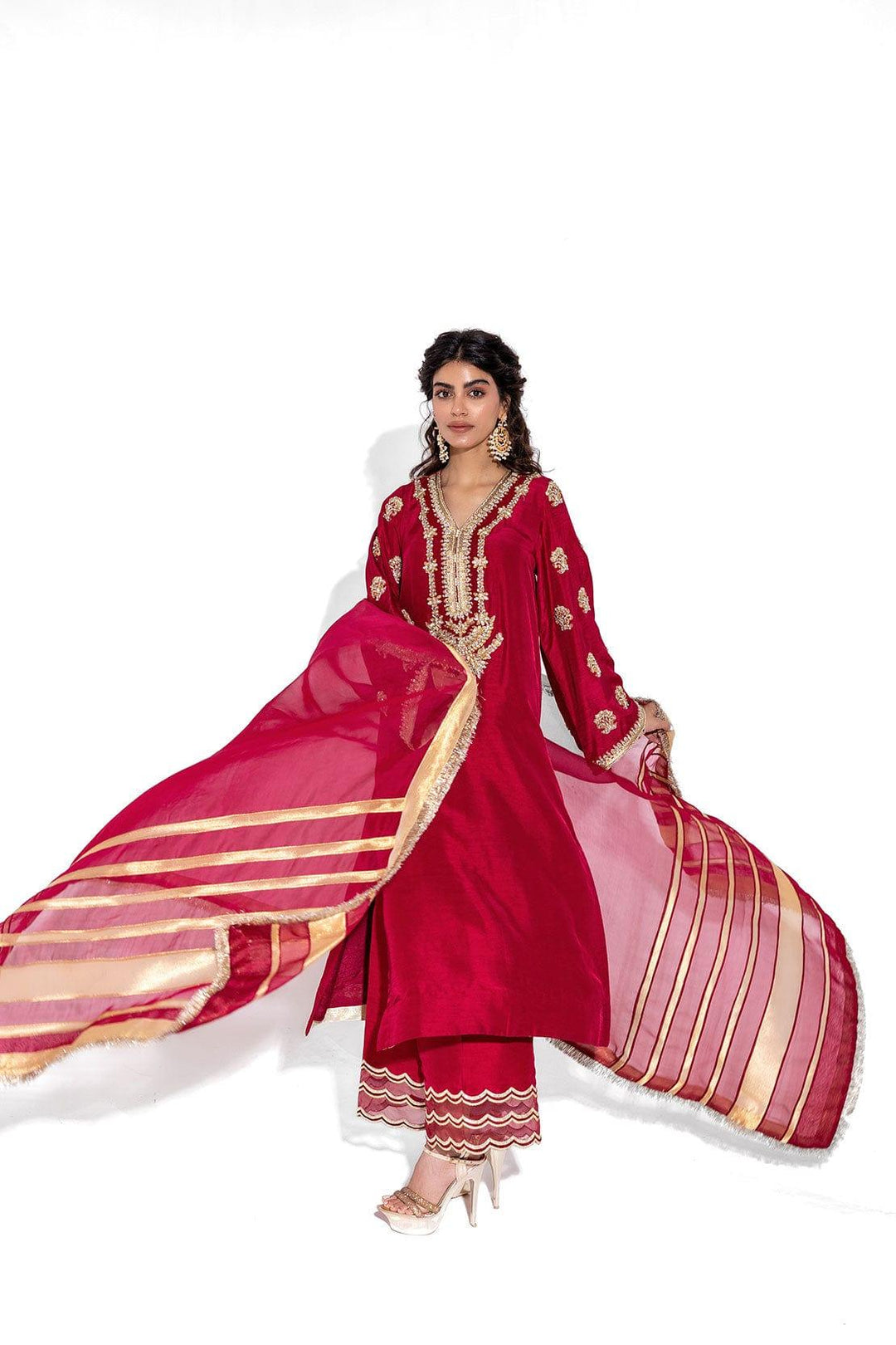 LEON - DEEP RED - Silk - 3 Piece - Studio by TCS