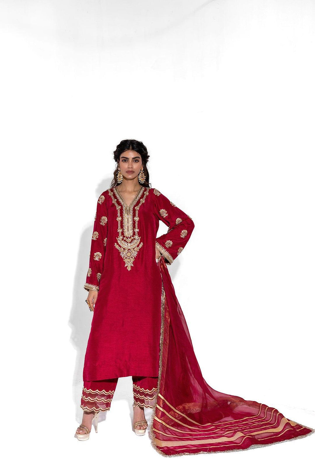 LEON - DEEP RED - Silk - 3 Piece - Studio by TCS