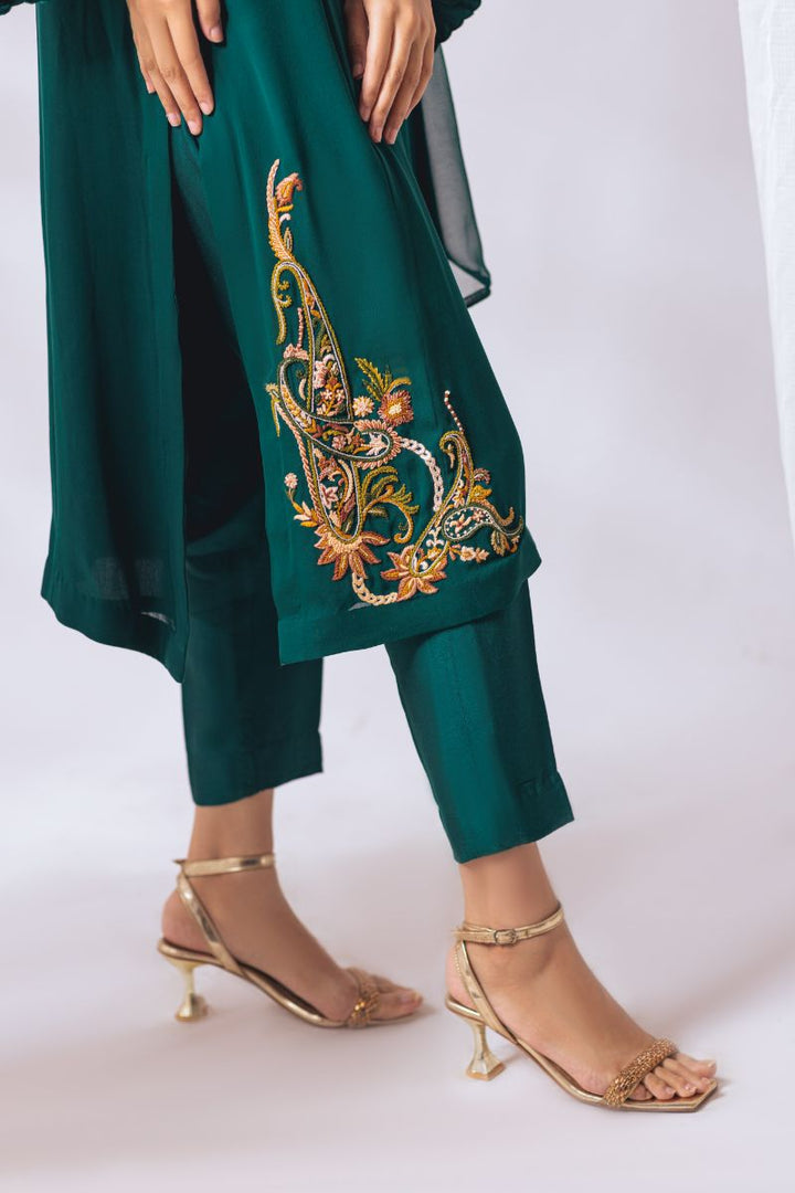 Khayal by Shaista Hasan - Evergreen - Pure Georgette & Chiffon - 3 Piece