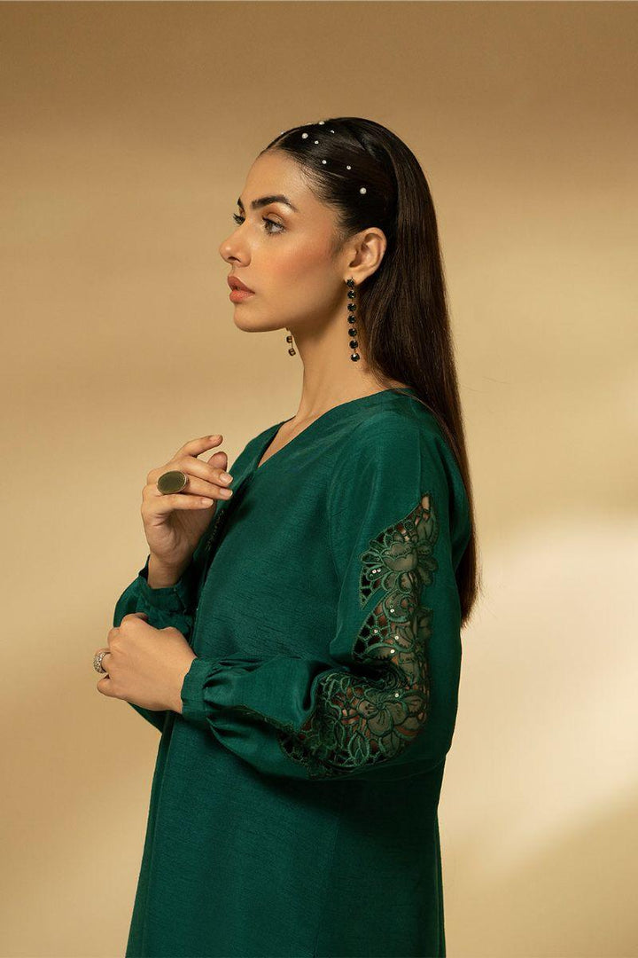 Fozia Khalid - Emerald Symphony - Silk - Green - 2 Piece