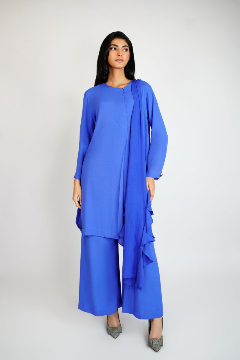 Gulabo - CORN FLOWER - Crepe - Electric Blue - 3 Piece