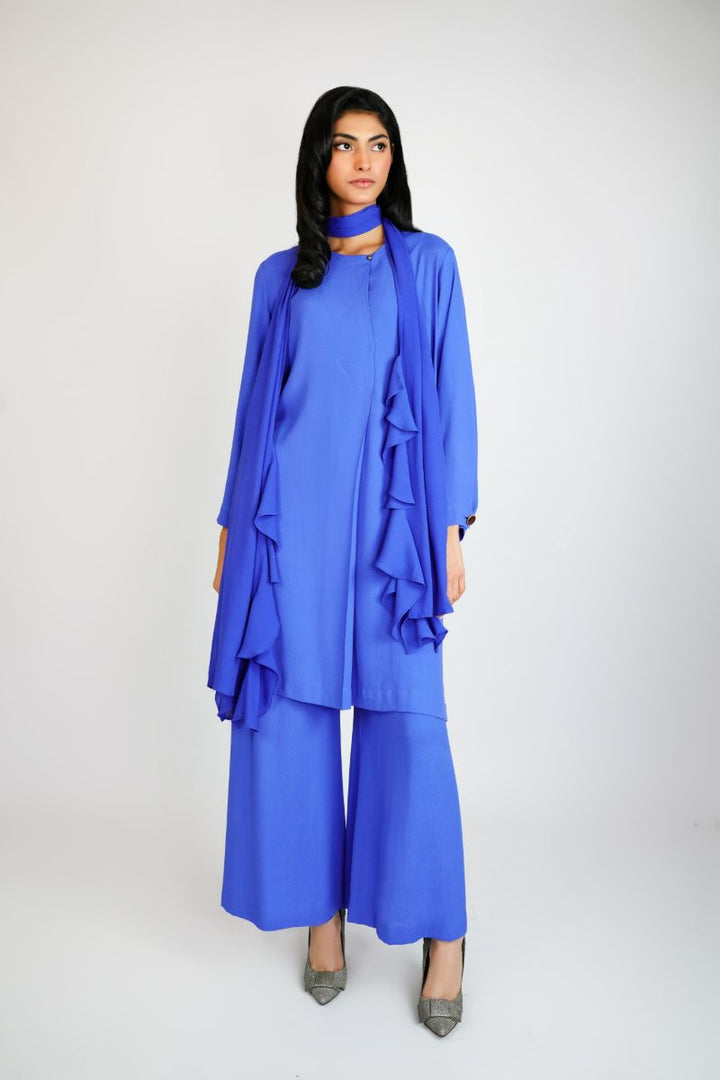 Gulabo - CORN FLOWER - Crepe - Electric Blue - 3 Piece