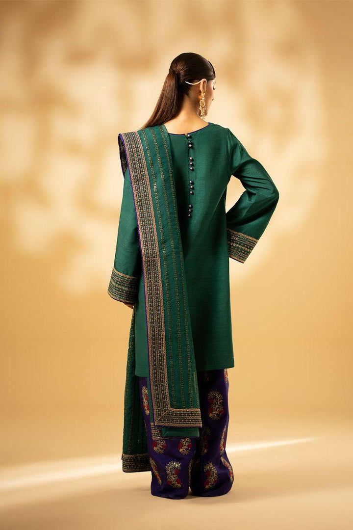 Fozia Khalid - Emerald Craftsmanship - Silk - Green - 3 Piece