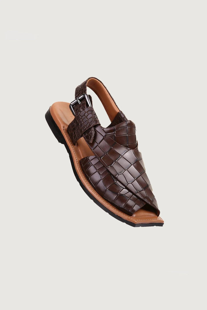 Novado - Ghazab Khan Croc Print - Choco Brown