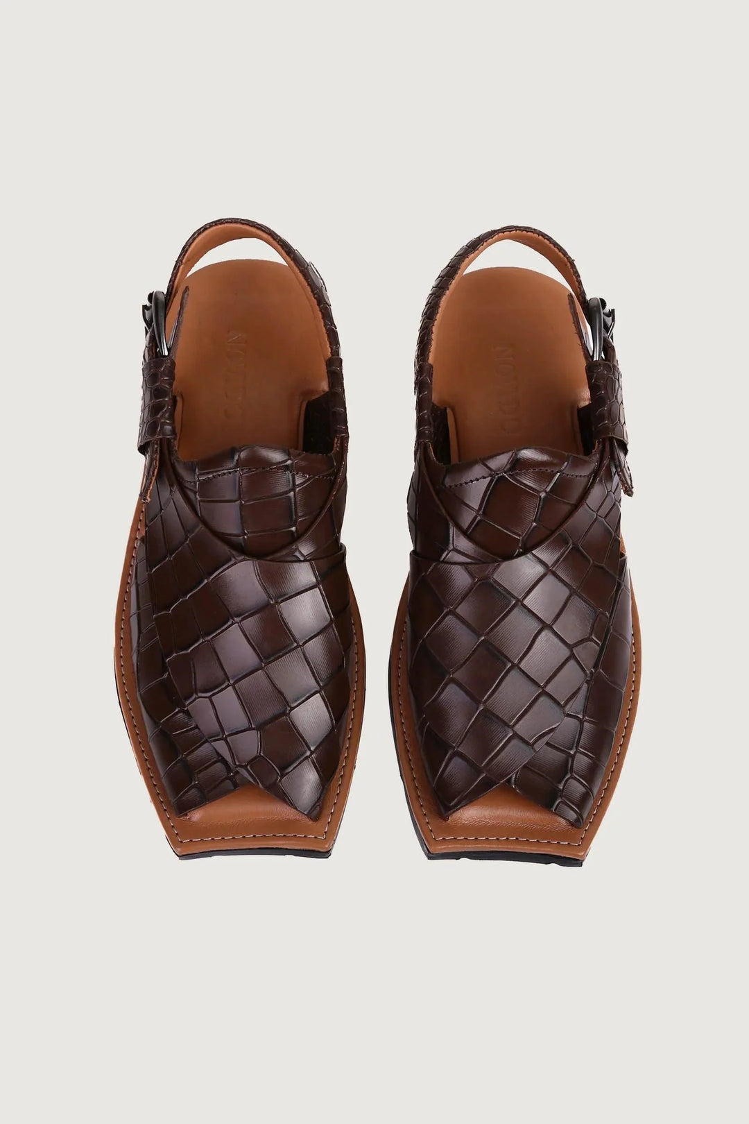 Novado - Ghazab Khan Croc Print - Choco Brown