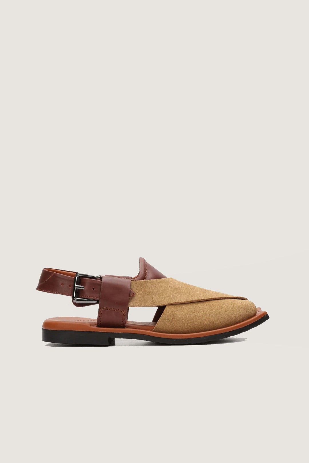 Novado - Gull Khan Contrast Leather | T-Shape - Camel & Brown