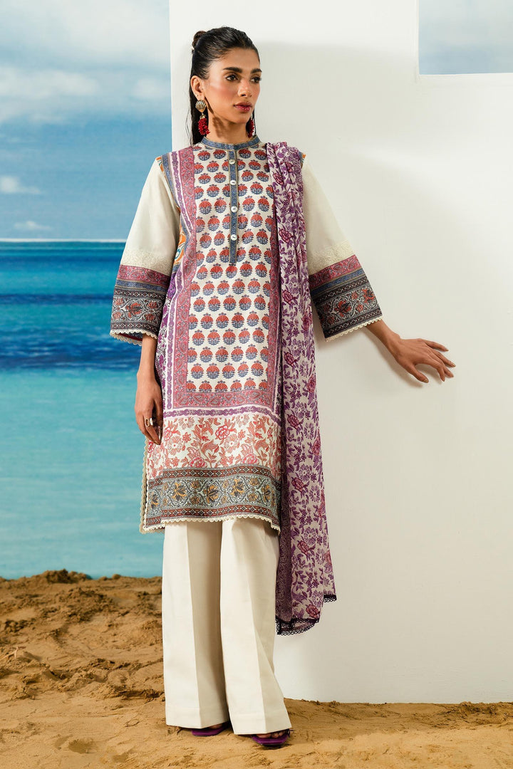 Sana Safinaz - H242-016A-3CI - Lawn - 3 Piece - Unstitch