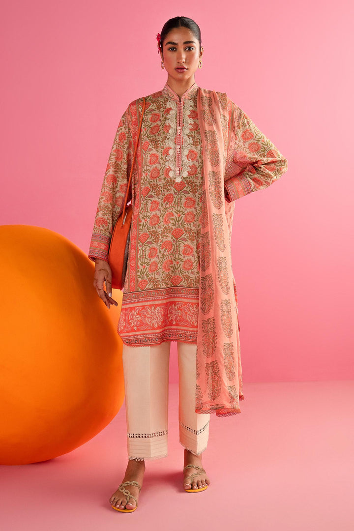 Sana Safinaz - H242-024A-3CI - Lawn - 3 Piece - Unstitch