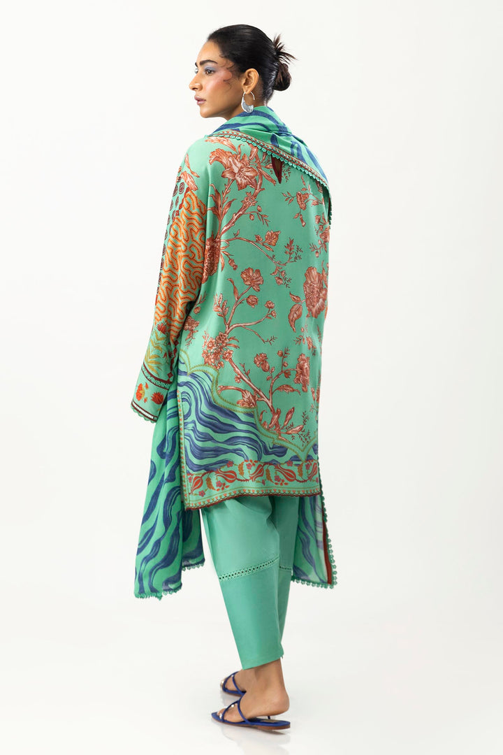 Sana Safinaz - H243-004A-3DA - Green - Printed - 3 Piece - Unstitch