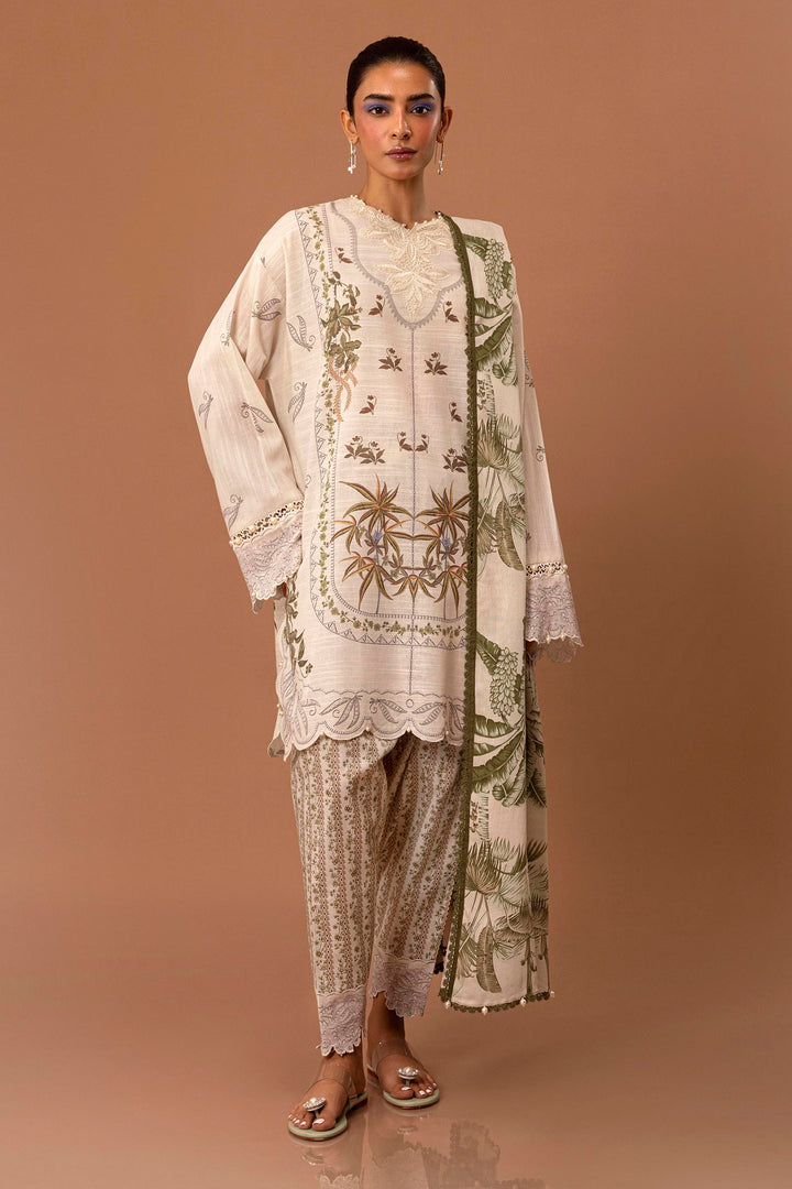 Sana Safinaz - H243-006B-3DB - White - Printed - 3 Piece - Unstitch