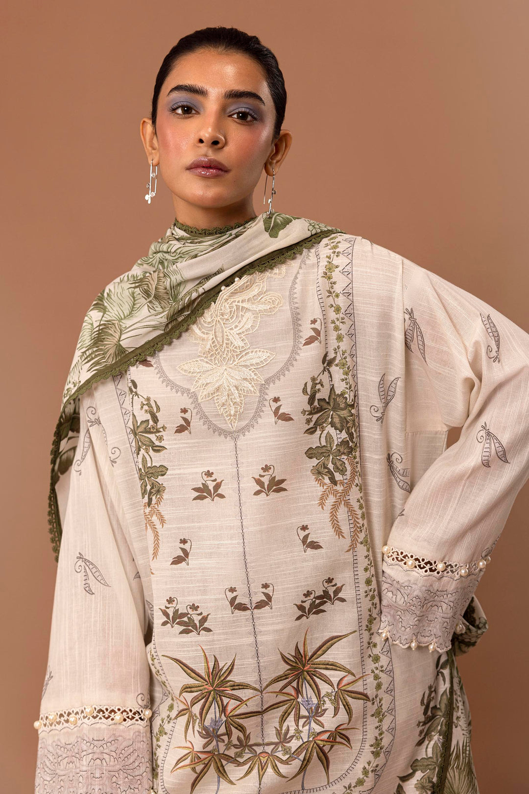 Sana Safinaz - H243-006B-3DB - White - Printed - 3 Piece - Unstitch