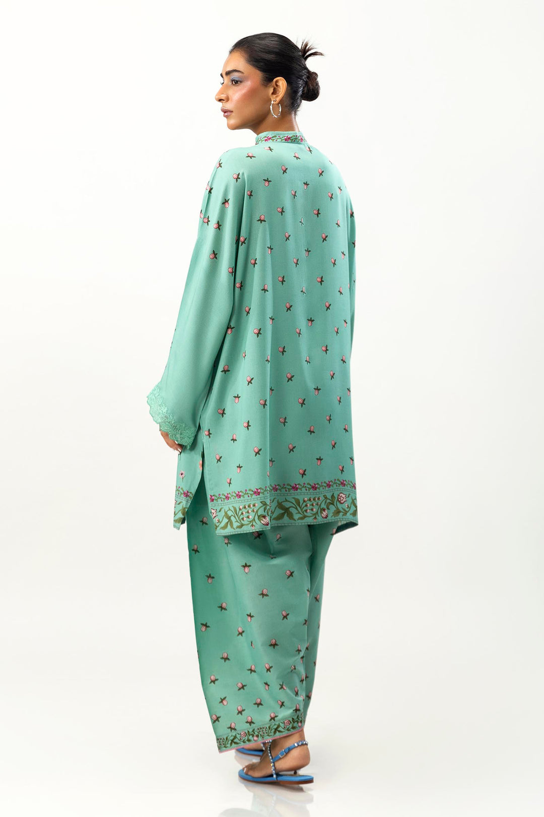 Sana Safinaz - H243-007B-2AC - Green - Printed - 2 Piece - Unstitch