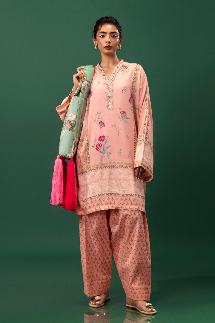 Sana Safinaz - H243-008A-2AC - Pink - Printed - 2 Piece - Unstitch