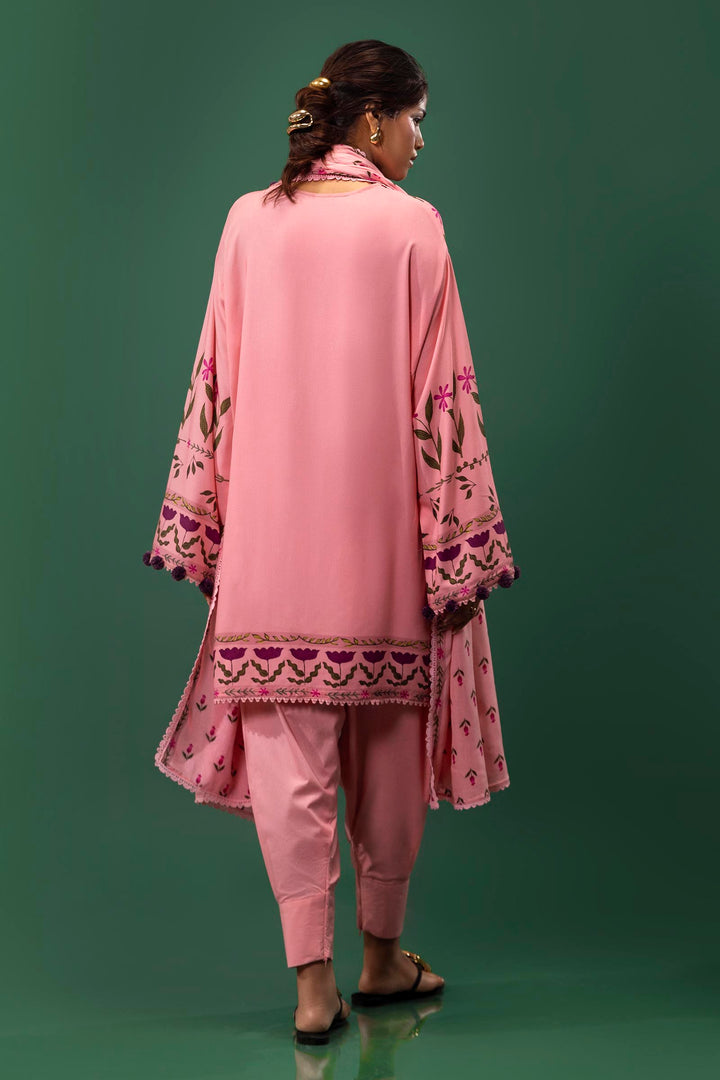 Sana Safinaz - H243-010A-3DA - Pink - Printed - 3 Piece - Unstitch