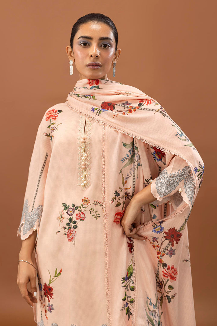 Sana Safinaz - H243-012A-2DC - Pink - Printed - 2 Piece - Unstitch