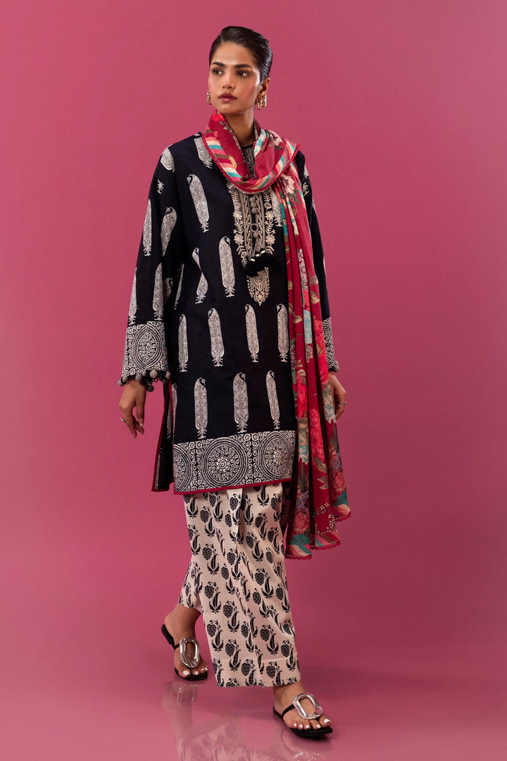 Sana Safinaz - H243-016B-3CQ - Black - Printed - 3 Piece - Unstitch