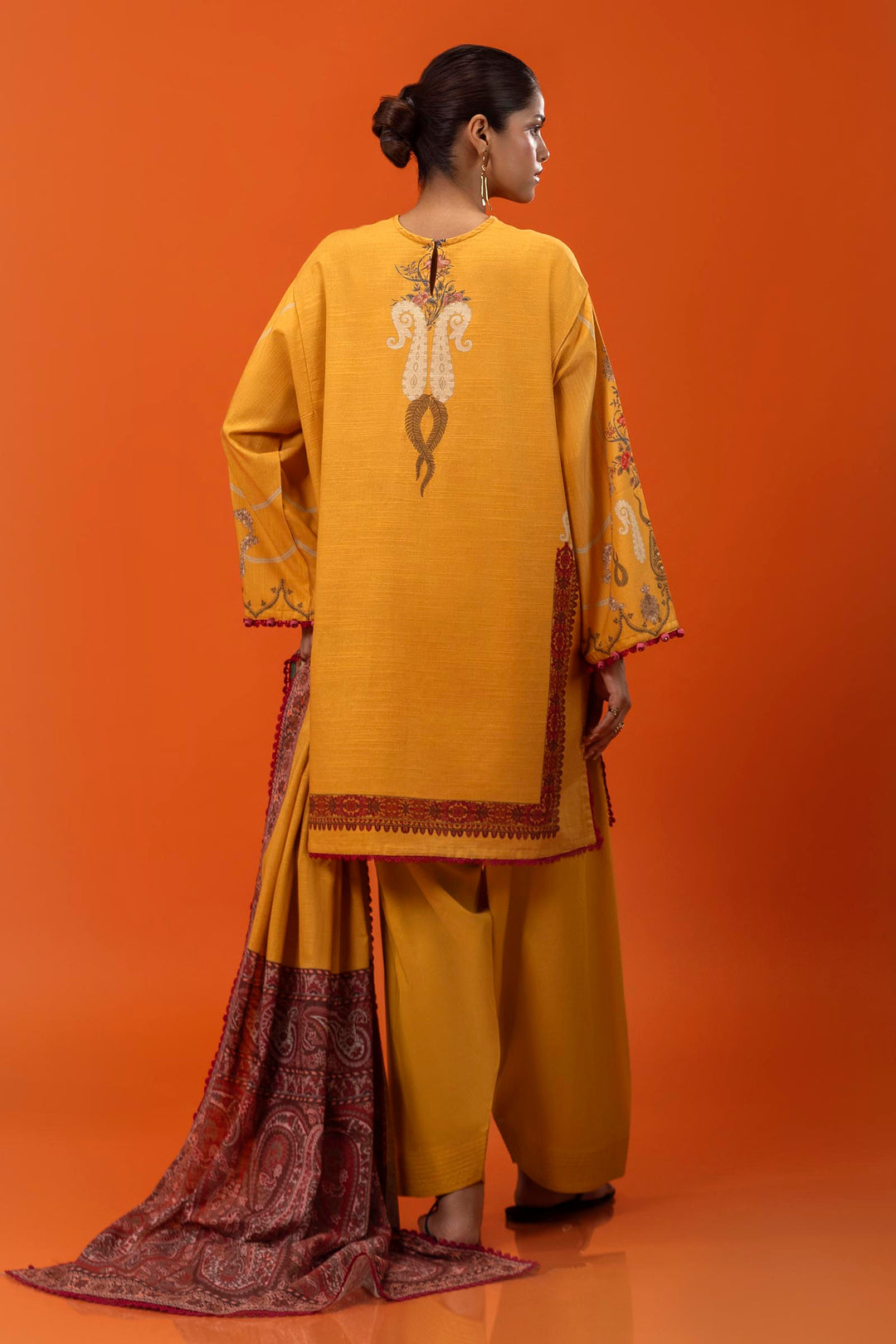 Sana Safinaz - H243-025A-3CQ - Mustard - Printed - 3 Piece - Unstitch