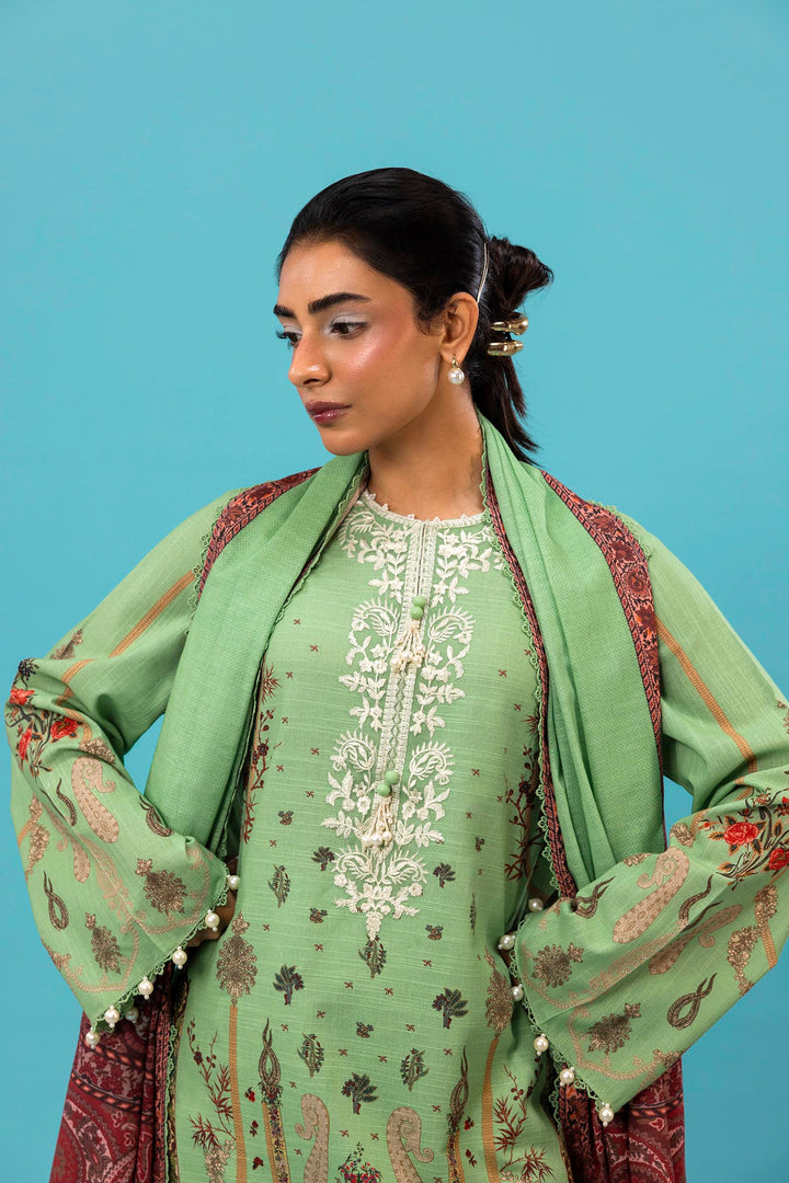 Sana Safinaz - H243-025B-3CQ - Green - Printed - 3 Piece - Unstitch