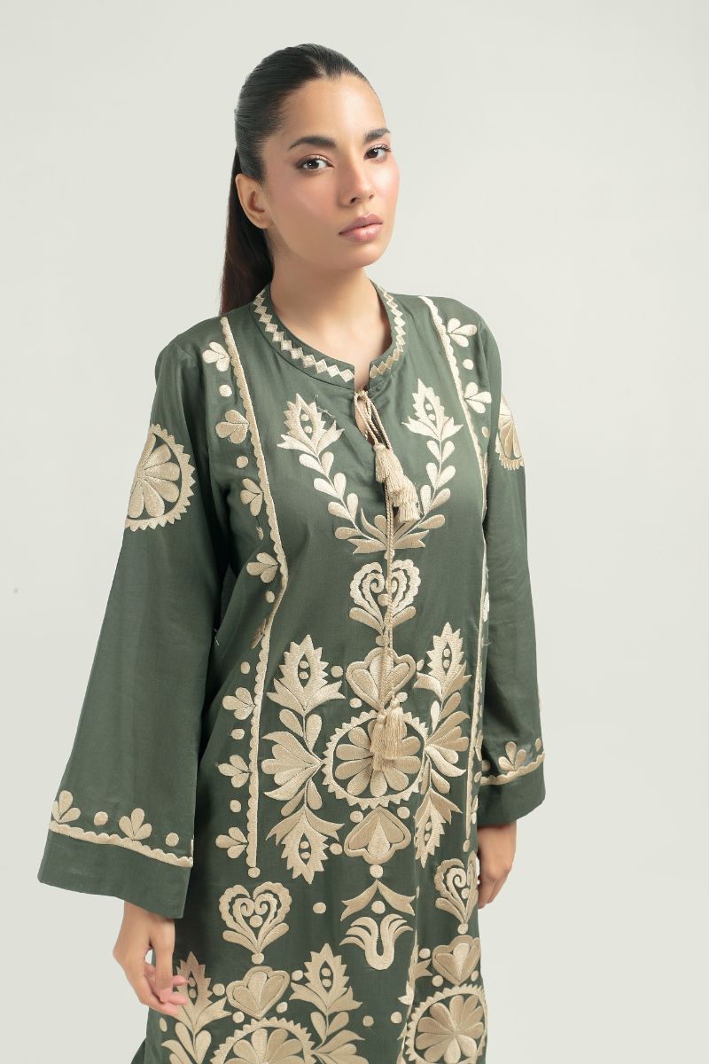 Nadiya Kassam - AZURA OLIVE - 1 Piece - Linen