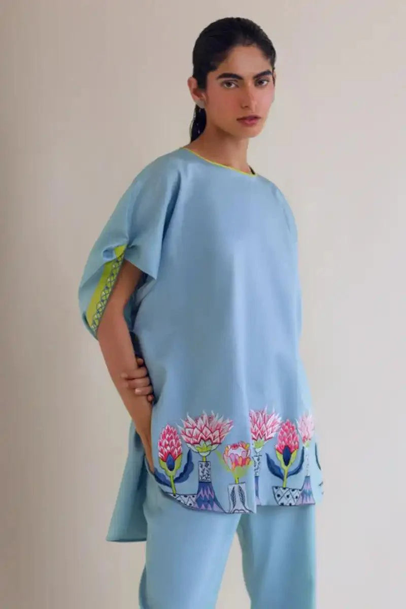 Sanam Chaudhri - Himmel - Sky Blue - Cotton - 2 Piece