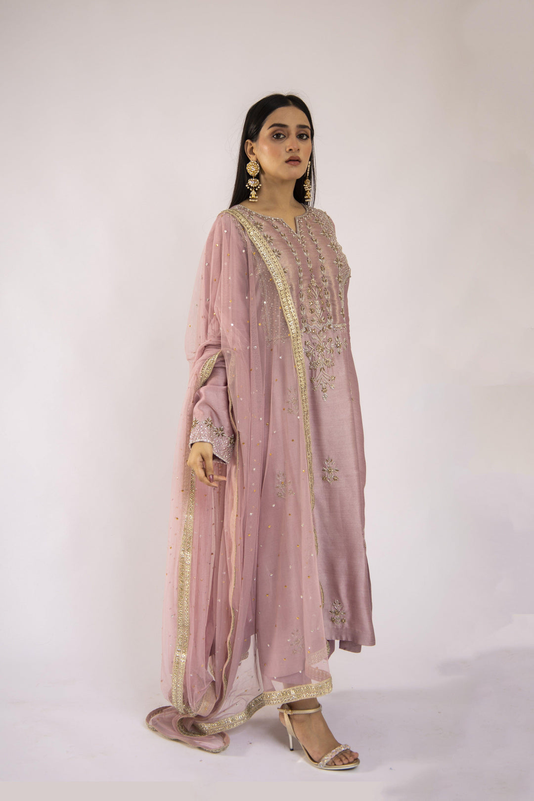 Sadia Aamir - Noori - Lilac Sheesha Silk Shirt and Culottes with Net Dupatta - 3 PIece - Studio by TCS