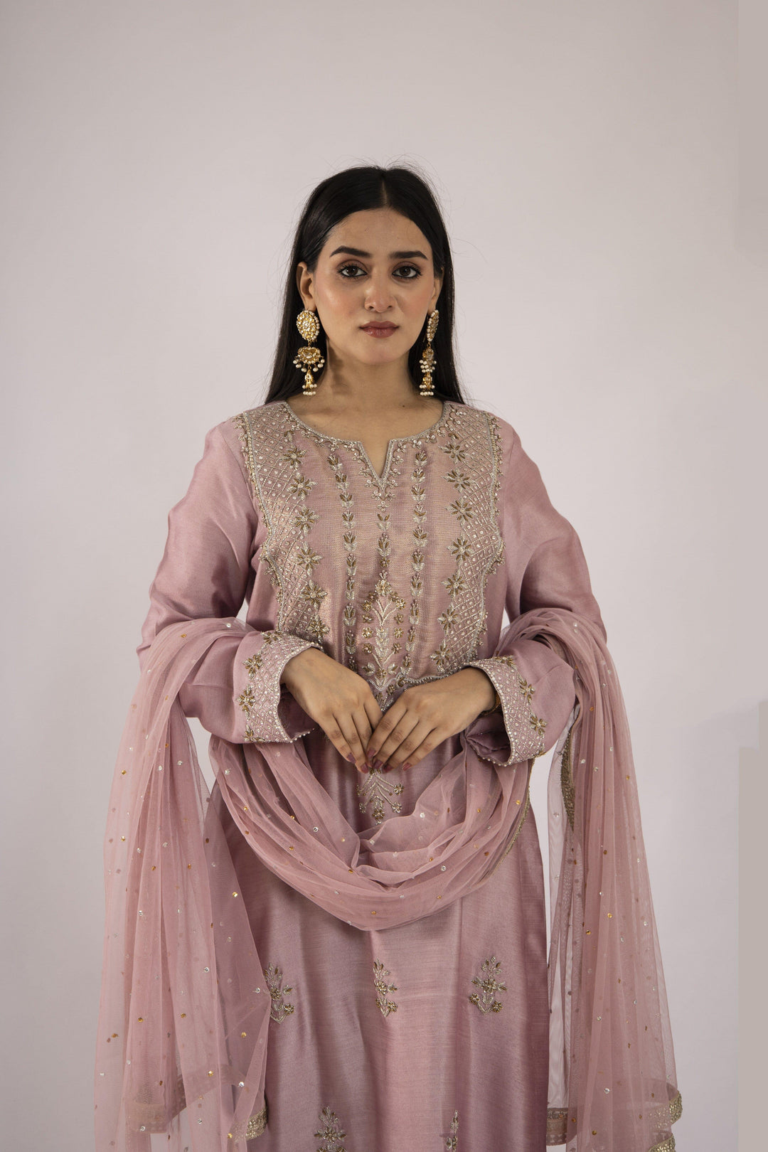 Sadia Aamir - Noori - Lilac Sheesha Silk Shirt and Culottes with Net Dupatta - 3 PIece - Studio by TCS