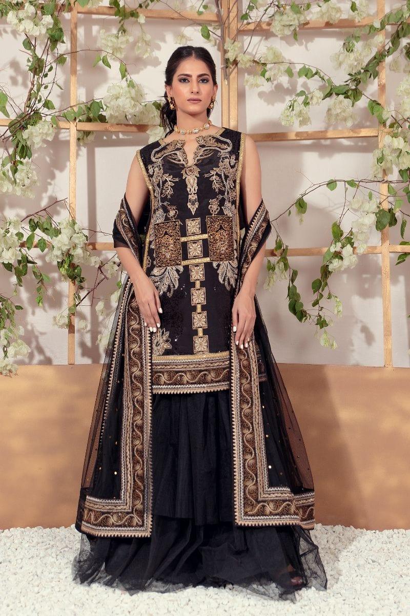 Shamaeel - EB-05 - Black - Silk Lehenga - 3 Piece - Studio by TCS