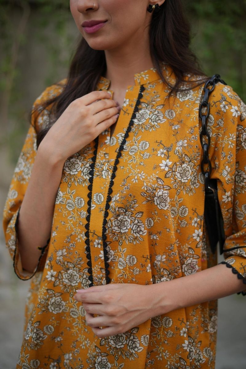 LA ROSAA - Aria - Khaddar - Mustard - 2 Piece