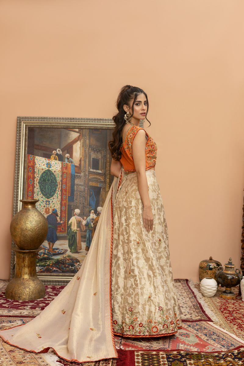 Khayal by Shaista Hasan - Sunrise Blossom - Raw Silk & Organza - 3 Piece