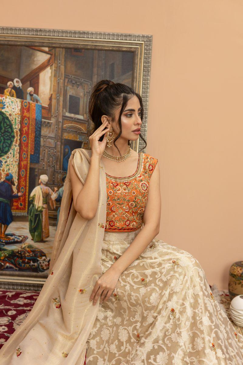 Khayal by Shaista Hasan - Sunrise Blossom - Raw Silk & Organza - 3 Piece