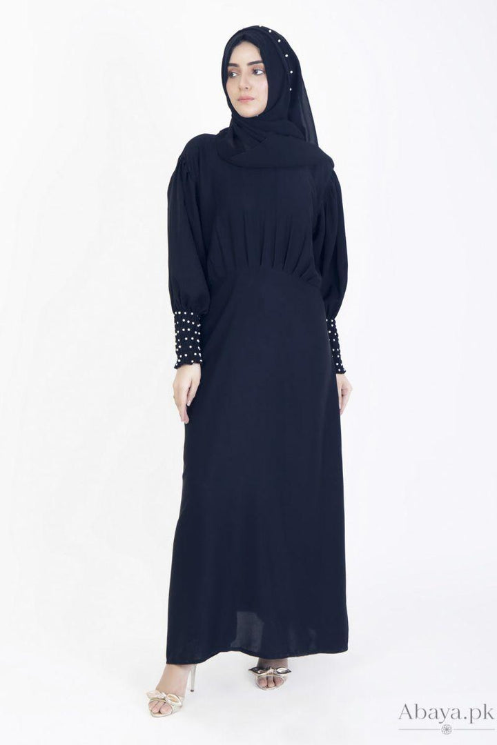 Abaya.pk - ALVINA BLUE ABAYA & Hijab - Chiffon & Nada Fabirc