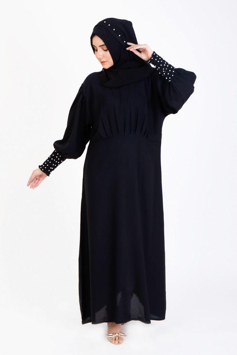 Abaya.pk - Alvina Black Abaya Hijab - Chiffon & Nada Fabric