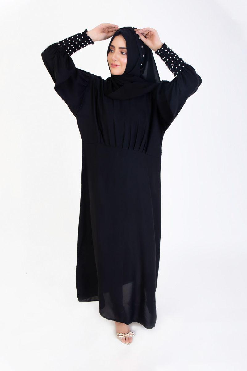 Abaya.pk - Alvina Black Abaya Hijab - Chiffon & Nada Fabric