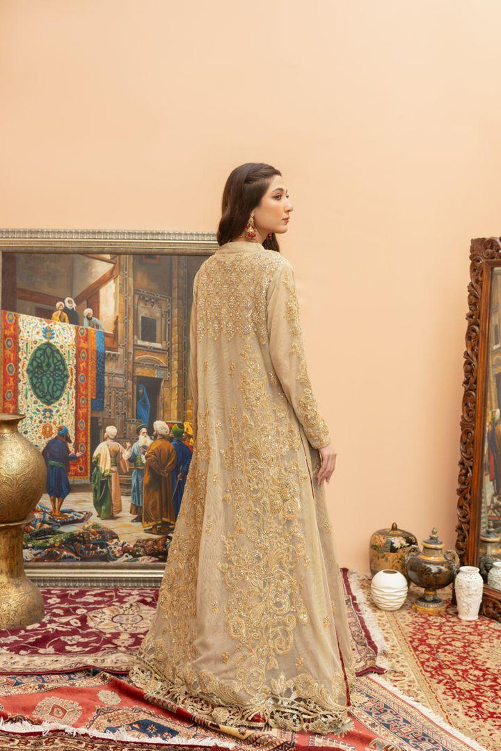 Khayal by Shaista Hasan - Golden Luxe Affair - Sili Net & Jamawar - 3 Piece