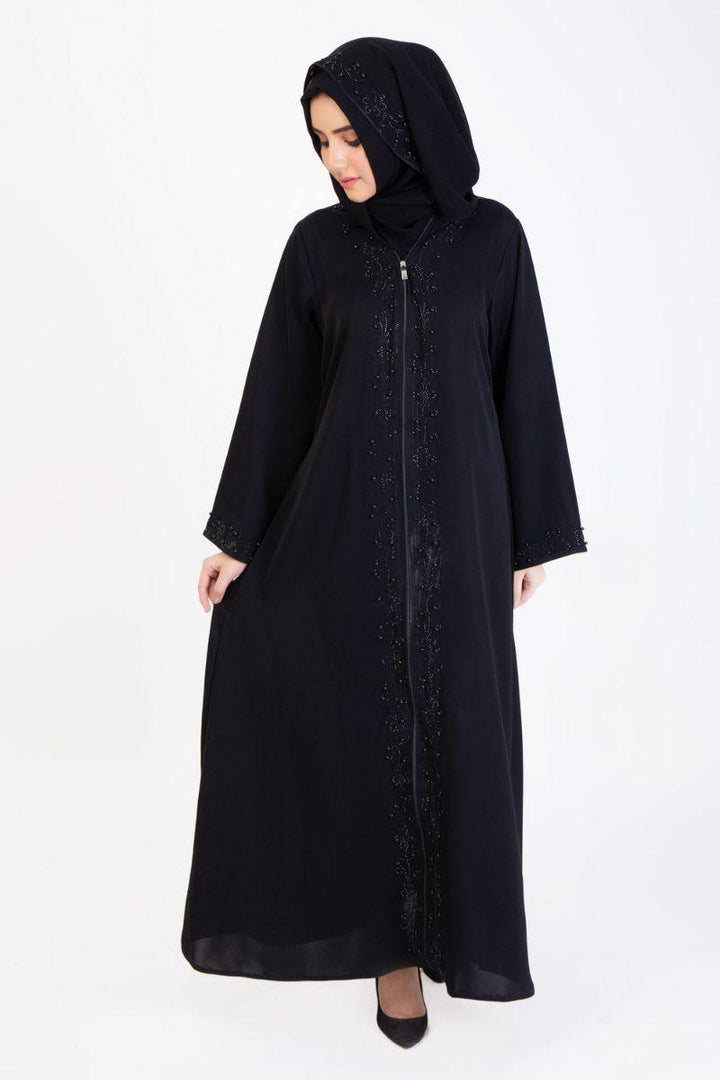 Abaya.pk - Black Pearl Fantasy Abaya & Hijab - Chiffon & Nada Fabric