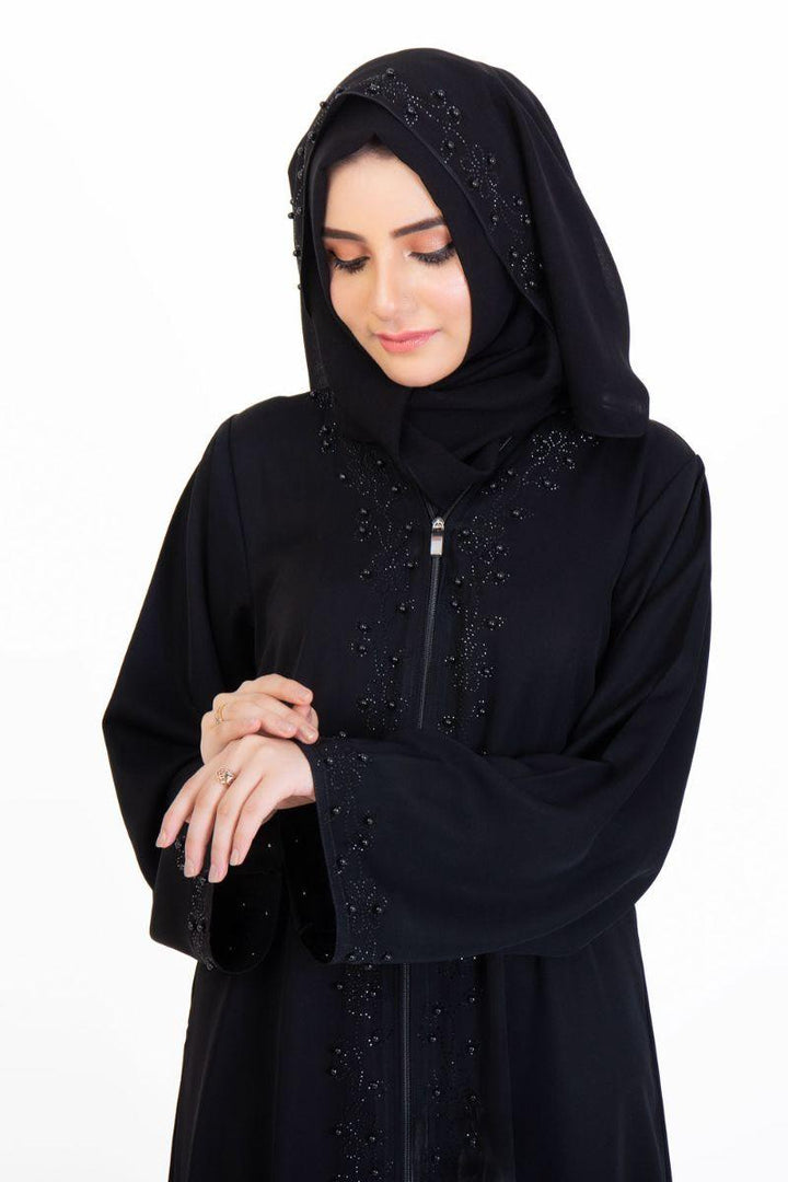 Abaya.pk - Black Pearl Fantasy Abaya & Hijab - Chiffon & Nada Fabric