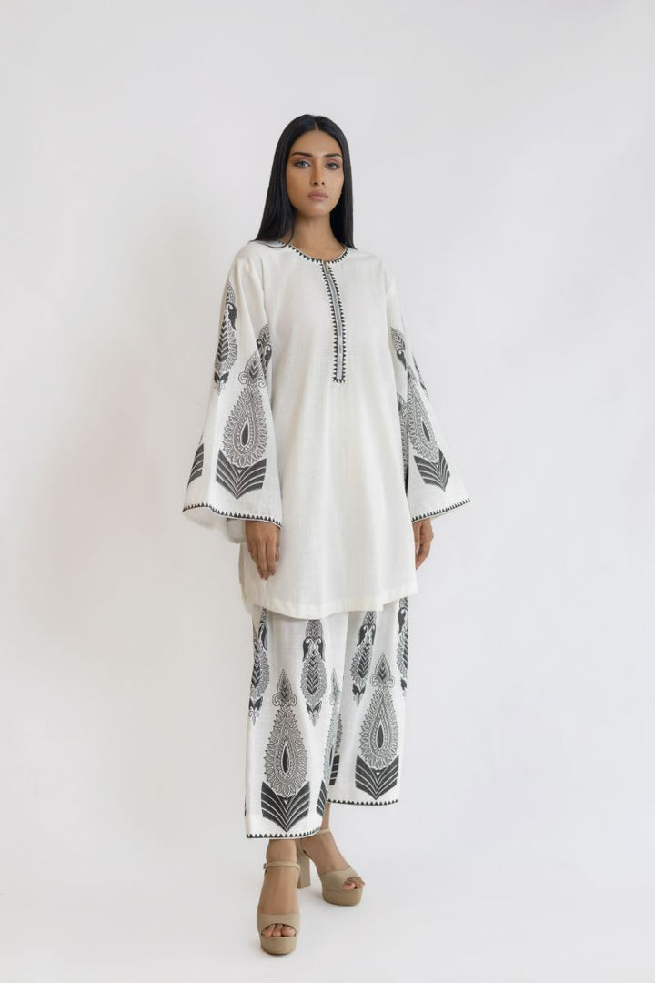 Shehrnaz - SHK-1405 - Off-white - Irish linen - 2 Piece