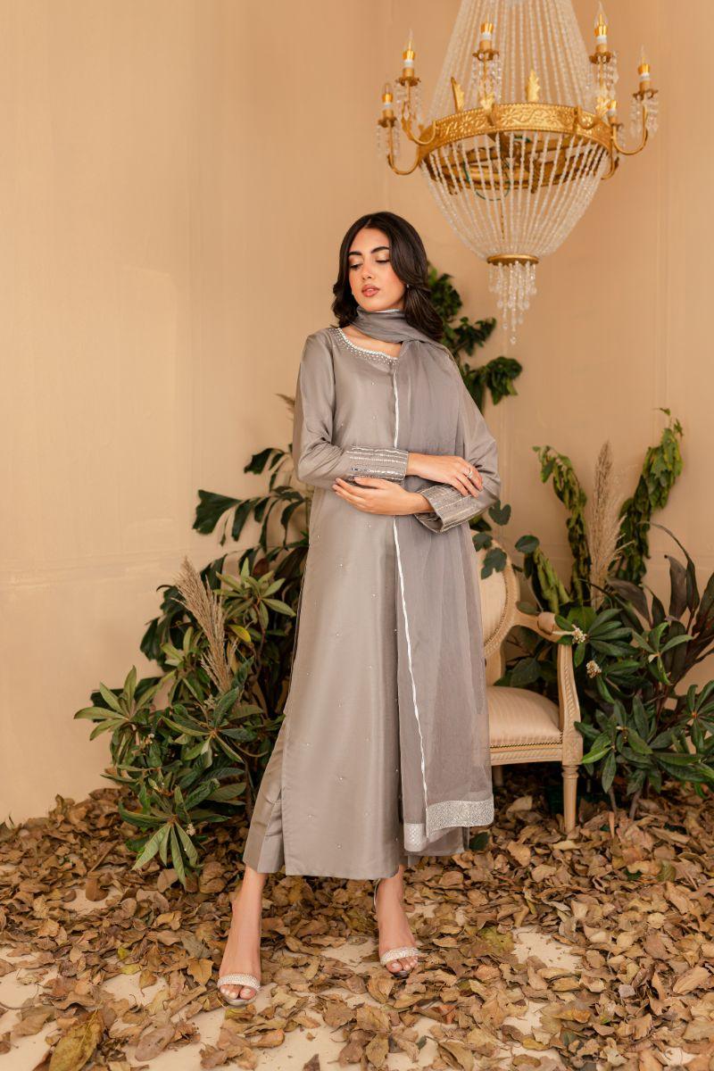 Allure by Ih - AMBER - GREY - Katan Silk - 3 Piece