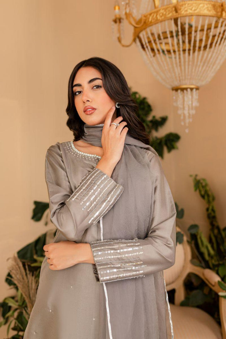 Allure by Ih - AMBER - GREY - Katan Silk - 3 Piece