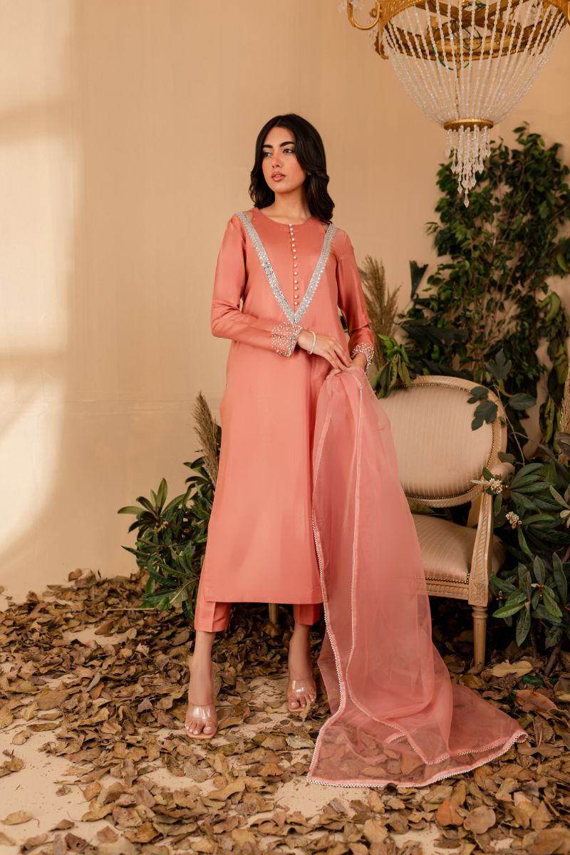 Allure by Ih - VERA - BLUSH PINK  - Katan Silk - 3 Piece